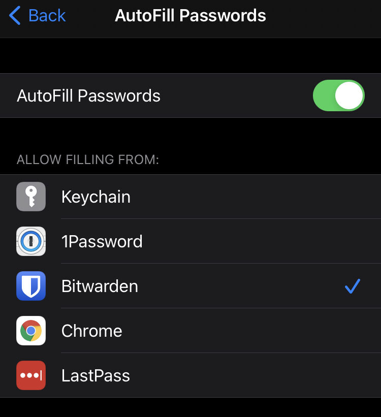 bitwarden iphone autofill